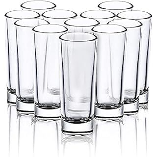 Farielyn-X Clear Heavy Base Shot Glasses 12 Pack, 2 oz Tall Glass Set for Whiskey, Tequila, Vodka | Amazon (US)