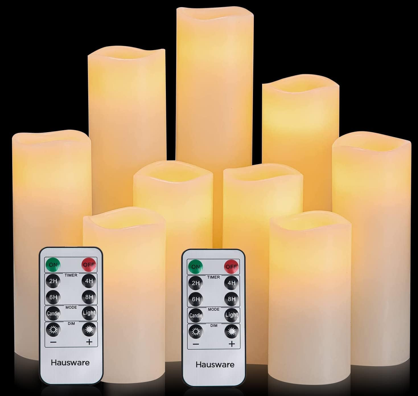 Hausware Flameless Candles Battery Operated Candles H 4" 5" 6" 7" 8" 9" Real Wax Pillar Flickerin... | Amazon (CA)