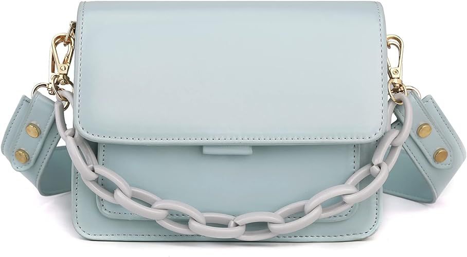 Fashion Purses and Handbags for Womens PU Leather Shoulder Bag Small Crossbody Messenger Bags | Amazon (US)