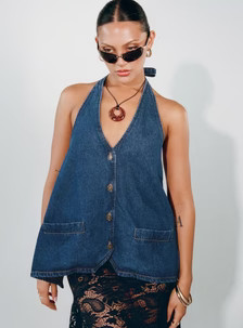 Hills Halter Denim | Princess Polly US