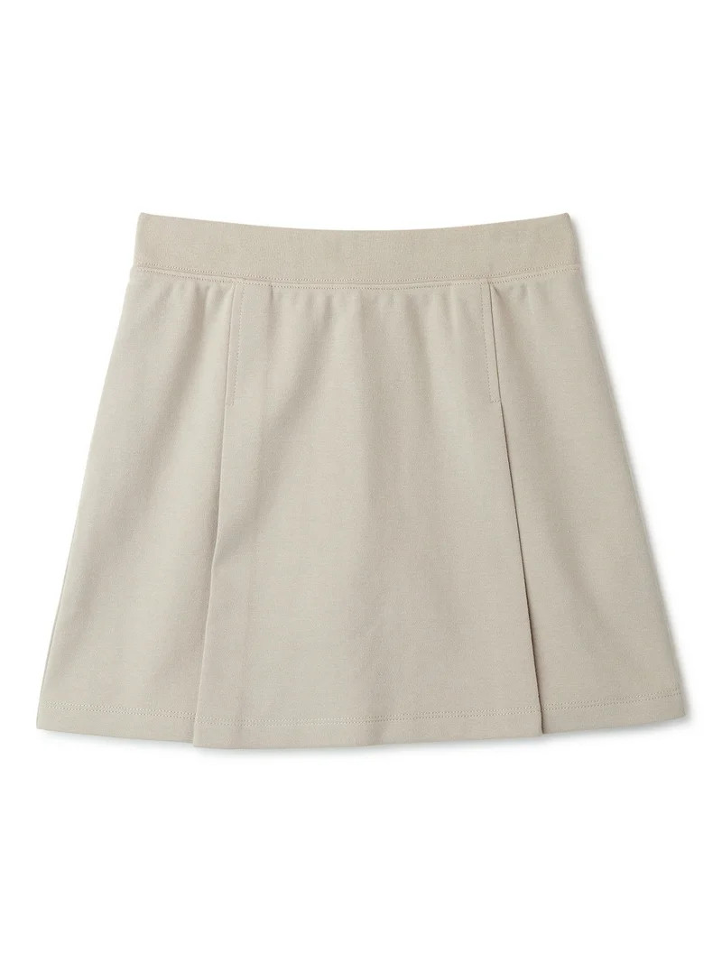 Wonder Nation Girls School Uniform Stretch Ponte Knit Scooter Skirt, Sizes 4-16 & 8-18 Plus | Walmart (US)
