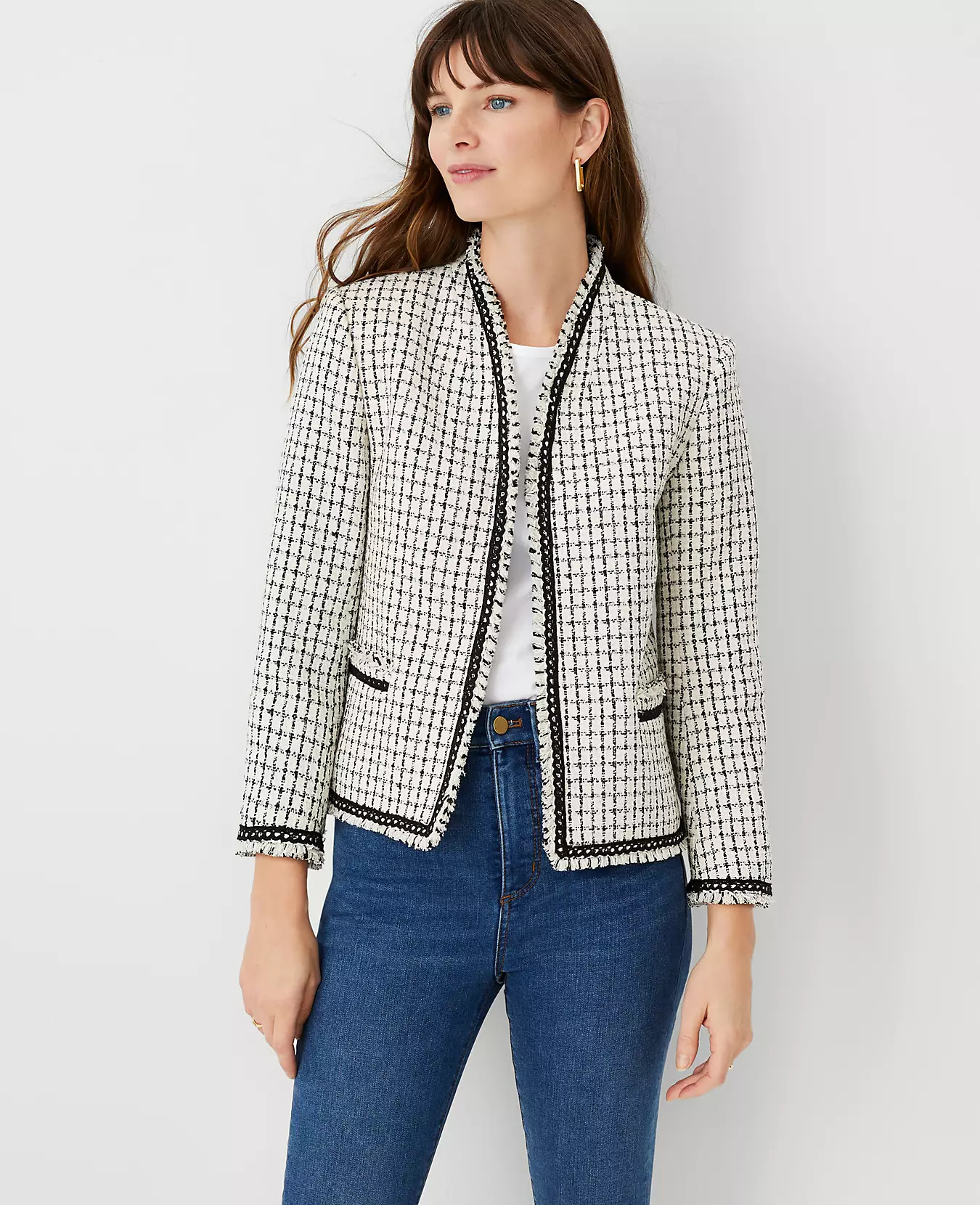 The Cutaway Jacket in Fringe Tweed | Ann Taylor (US)