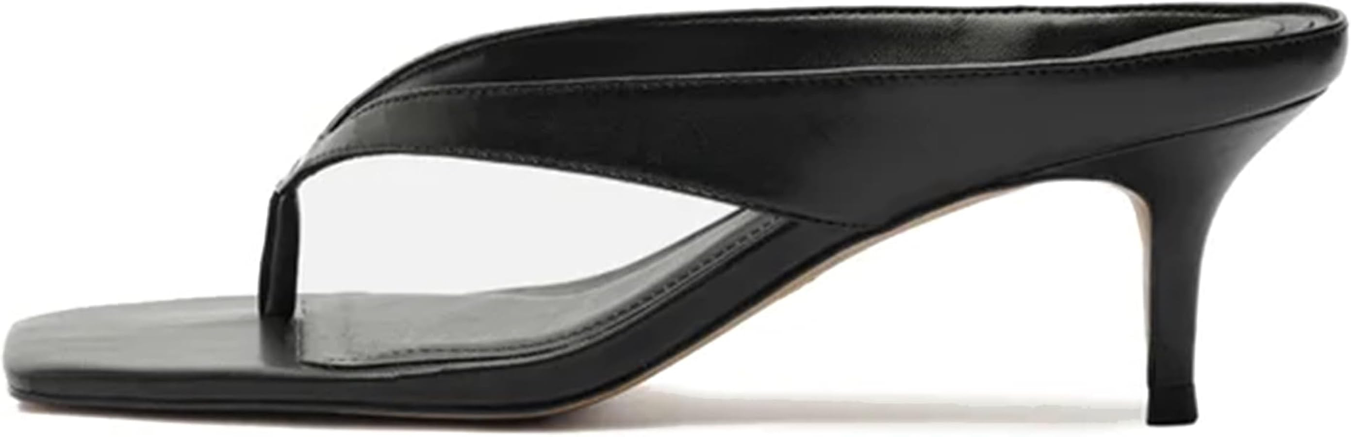 Kitten Heeled Sandals for Women Slip On Square Clip Toe Flip Flips Low Heel Pumps Comfortable Tho... | Amazon (US)