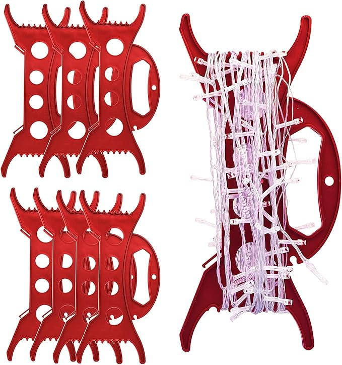 8PCS Christmas Lights Storage Holder Red Holiday Light Organizer All Purpose Lights Cord Wind Up ... | Amazon (US)