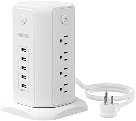 Amazon.com: 10ft Extension Cord Power Strip Tower, NTONPOWER Flat Plug Surge Protector with 8 Out... | Amazon (US)