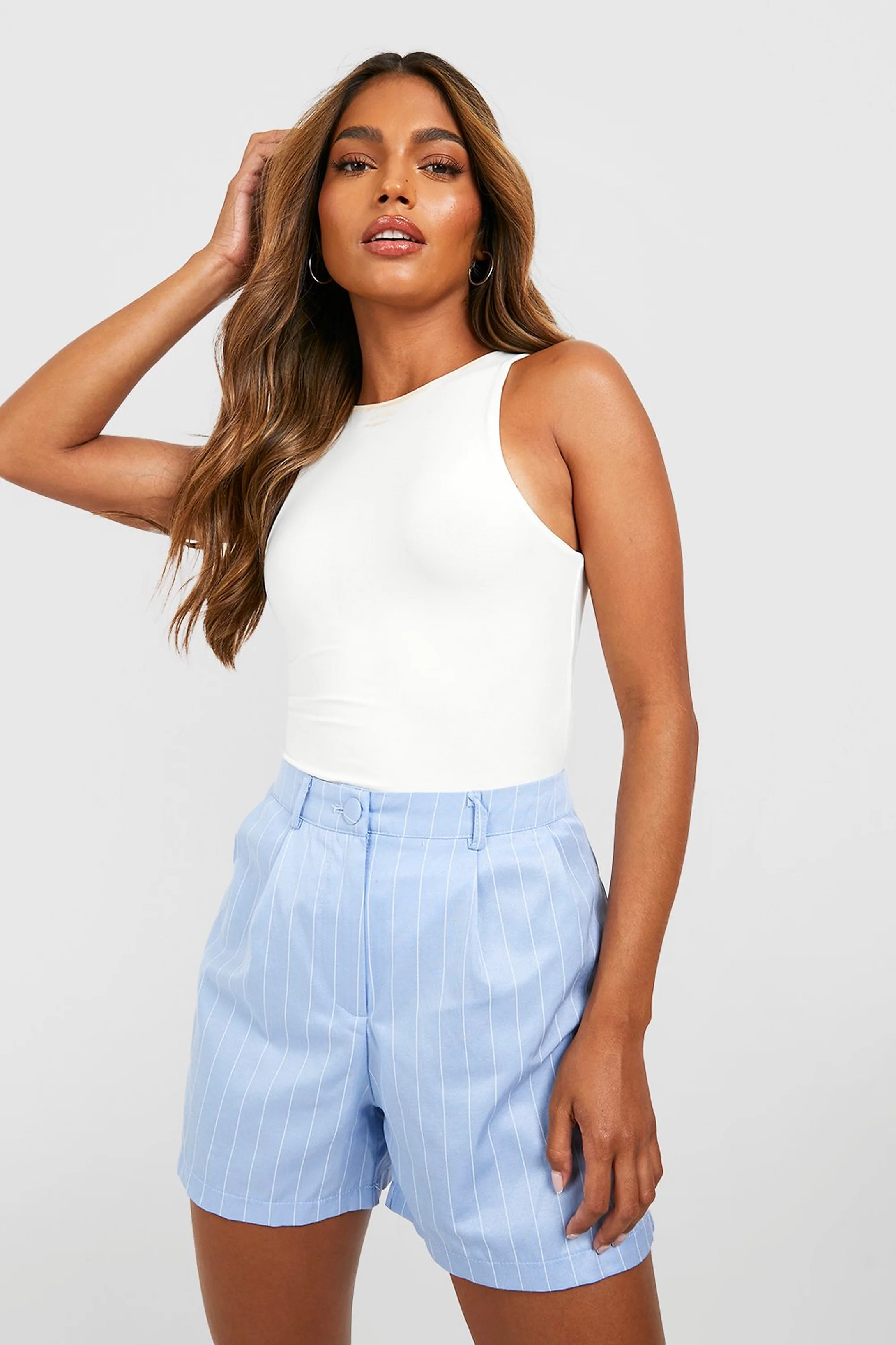 Pinstripe Tailored Shorts | Boohoo.com (US & CA)