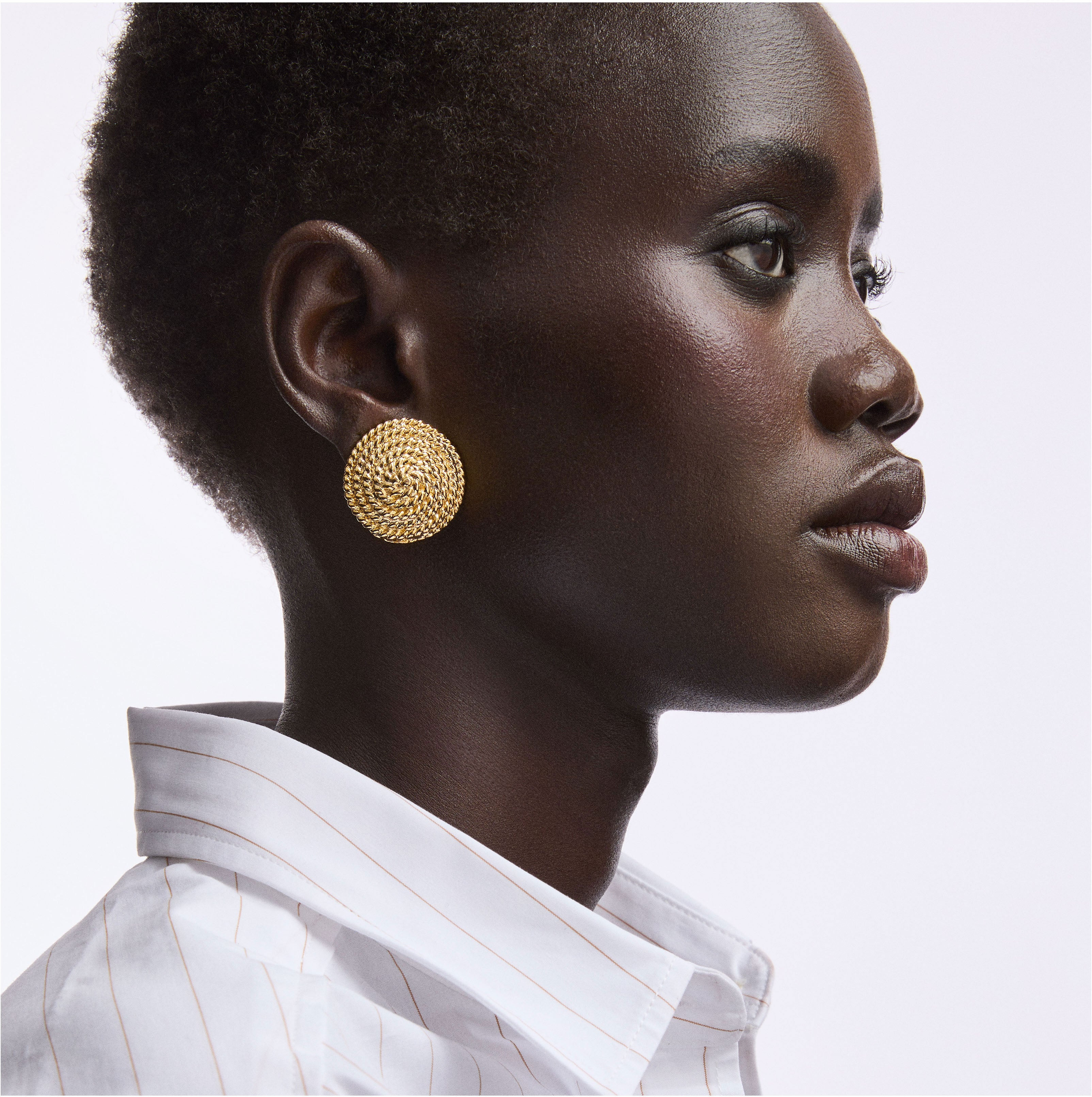 1980s Vintage Round Woven Earrings | Susan Caplan