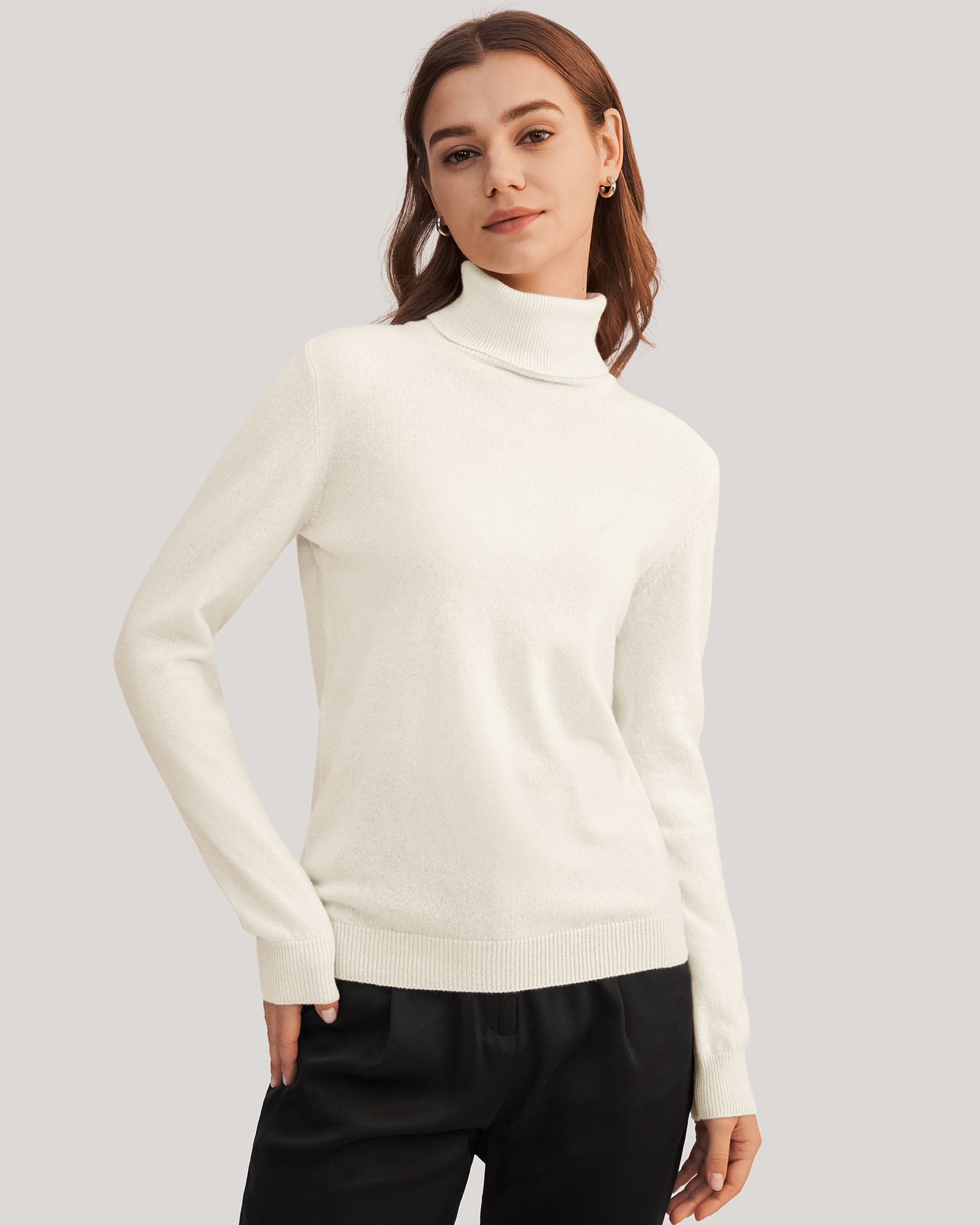 Pure Cashmere Turtleneck Sweater | LilySilk
