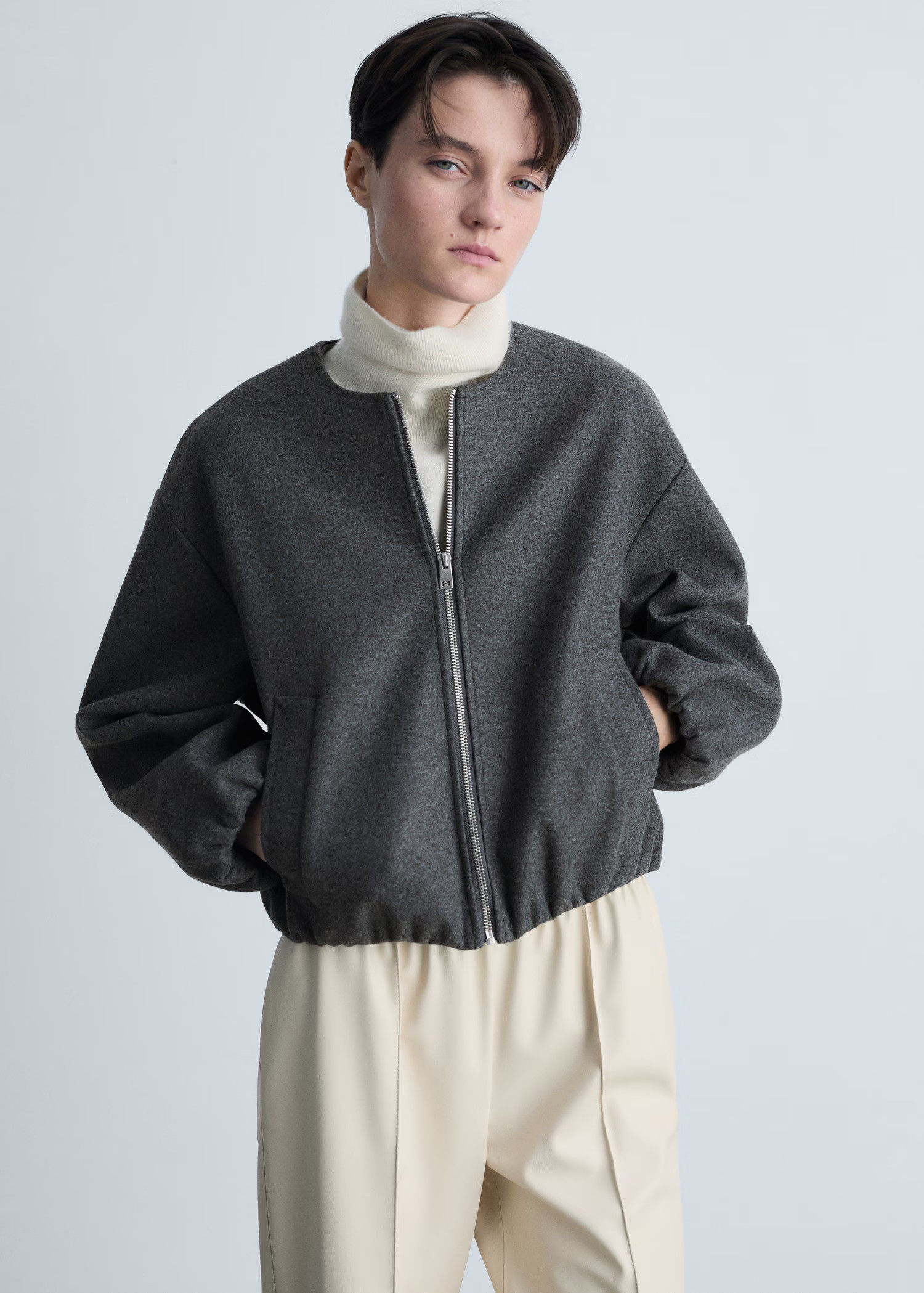 Gathered bomber jacket - Women | MANGO United Kingdom | MANGO (UK)