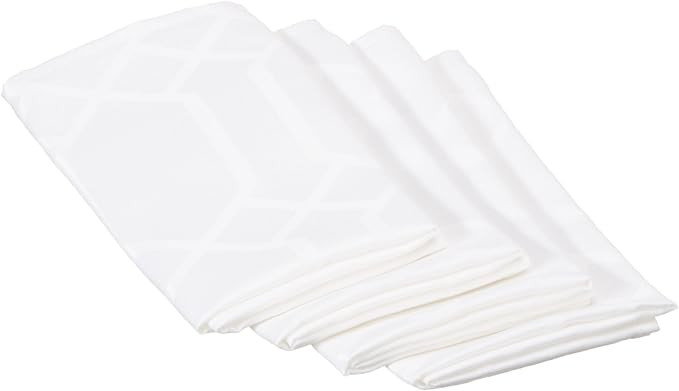 Benson Mills Solid Chagall Spillproof Fabric Napkins (Set of 4), White | Amazon (US)