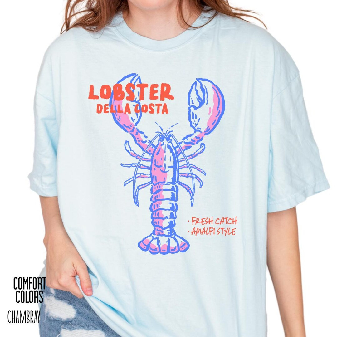 Comfort Colors Almafi Lobter Tshirt | Fisherman Aesthetic, Old Money Aesthetic, Lobster Graphic T... | Etsy (US)