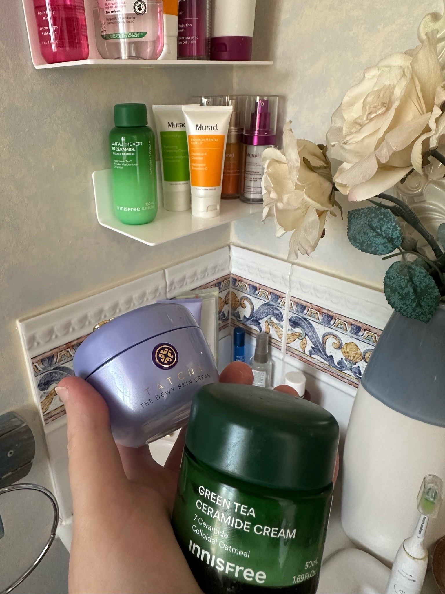 Skincare favourites !!

.. totally in love with Tatcha Dewy face cream & Innisfree Green Tea & Ceramide Cream 
.. if you want to splash out a bit go for the rich texture of the dewy skin cream which is so gorgeous, luxurious & feels heavenly on the skin, leaving your skin with a more healthier youthful glow
.. but if you want something that retails at only £25.00 a jar, is insanely good at restoring your skin, minimising blemishes and feels so lovely on the skin go for the green tea ceramide cream.. I tested this the first time on my elbows & I had the softest elbows in the entire universe the next morning !! 

.. I equally love both of these skincare brands and use both regularly in my skincare routine with terrific results

Kindly gifted by SpaceNK

#skincare #beauty #restorative

#LTKluxury #LTKbeauty #LTKmodest