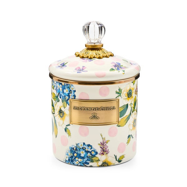 MacKenzie-Childs Wildflowers Pink Small Canister | MacKenzie-Childs