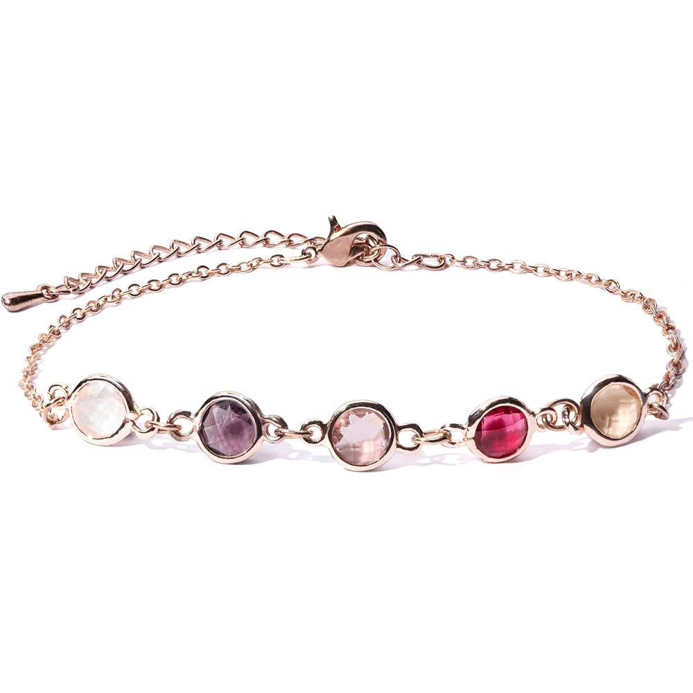 Custom Birthstone Bracelet For Women Friendship Bracelets for Girls Best Friend July August Birth... | Amazon (US)