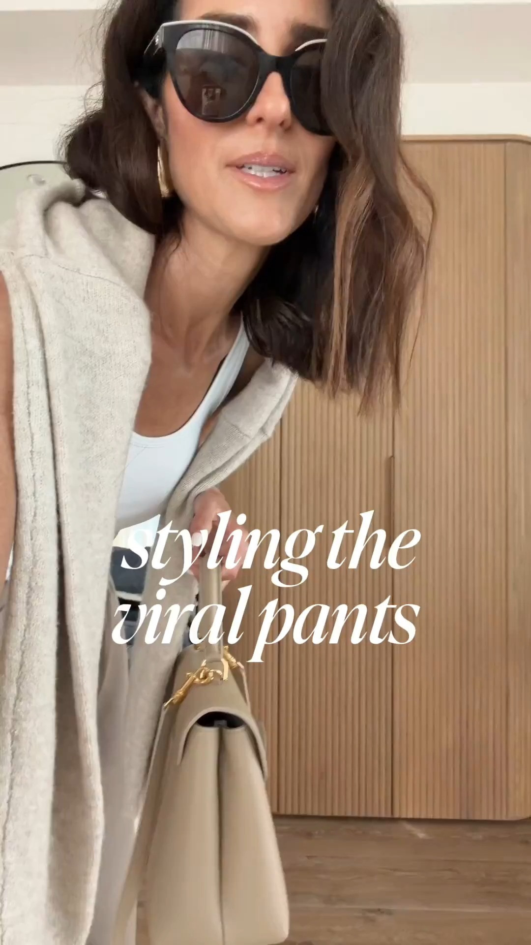 Styling the viral @Aritzia pants! I’m just shy of 5-7” wearing the size SMALL REGULAR pants in the color nomad taupe , small sweater and XS tank top. #stylinbyaylin #springoutfit #basics 

 #LTKootd #LTKSeasonal #LTKOver40