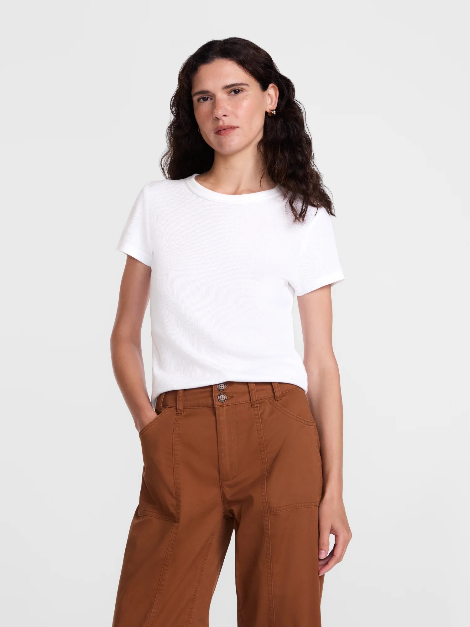 Scenario Women's Rib Tee with Short Sleeves, Sizes XS-XXXL | Walmart (US)
