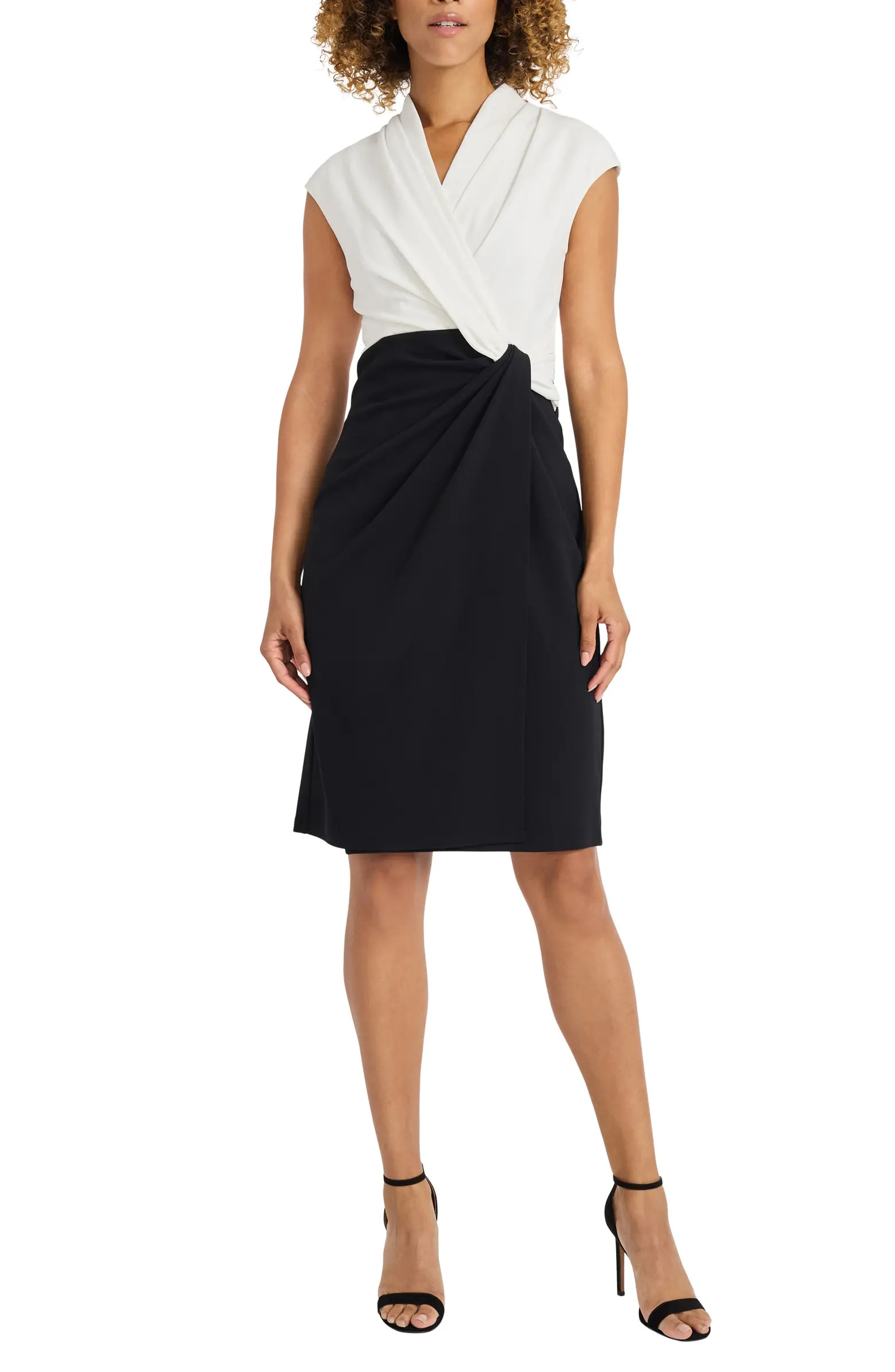 Twist Front Colorblock Sheath Dress | Nordstrom