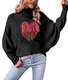 Women 2023 Merry Christmas Round Neck Sequin Letters Sweater Casual Solid Slogan Long Sleeve Pull... | Amazon (US)