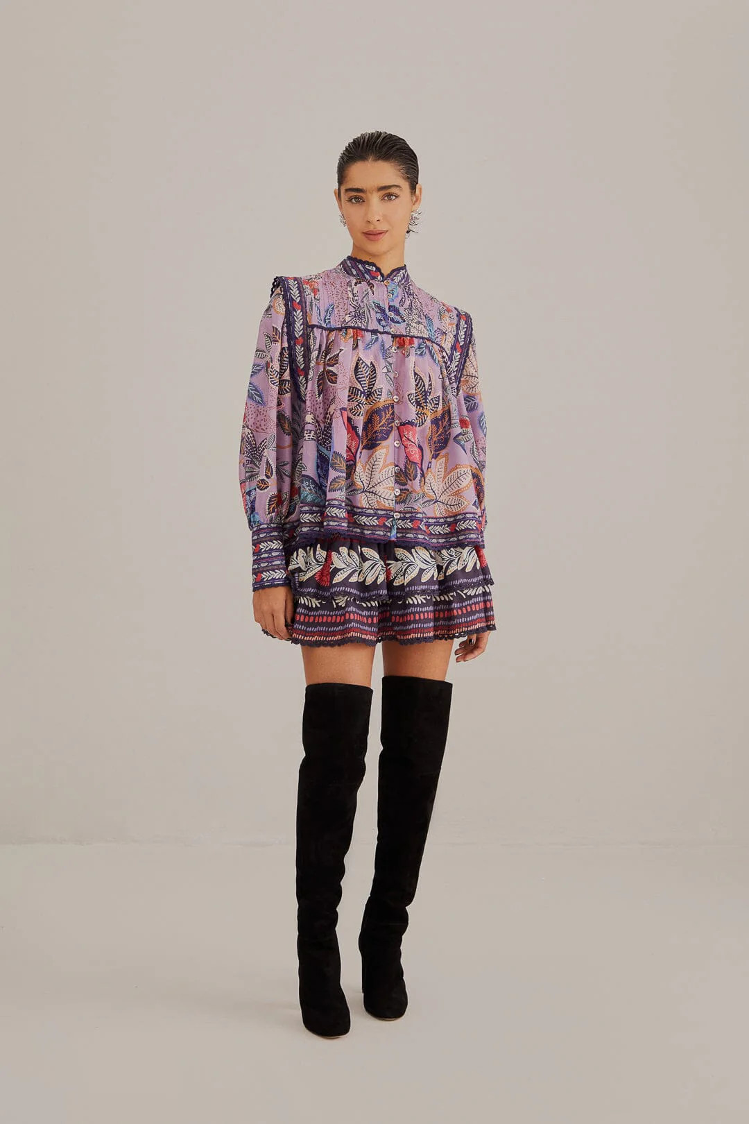 Lavender Wild Night Mini Skirt | FarmRio (US)