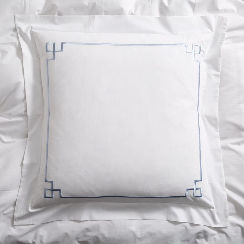 Fretwork Euro Sham, Light Blue/White | One Kings Lane