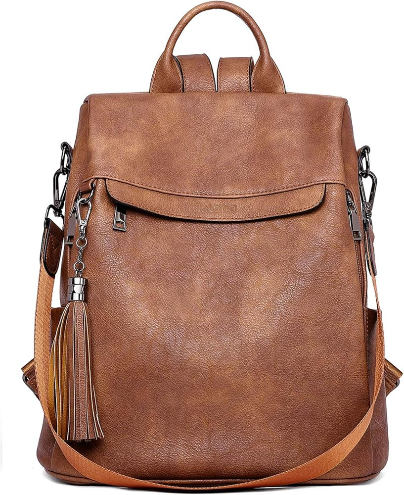 Telena Travel Backpack Purse for Women, PU Leather Anti Theft Large, Ladies Shoulder Fashion Bags | Amazon (US)