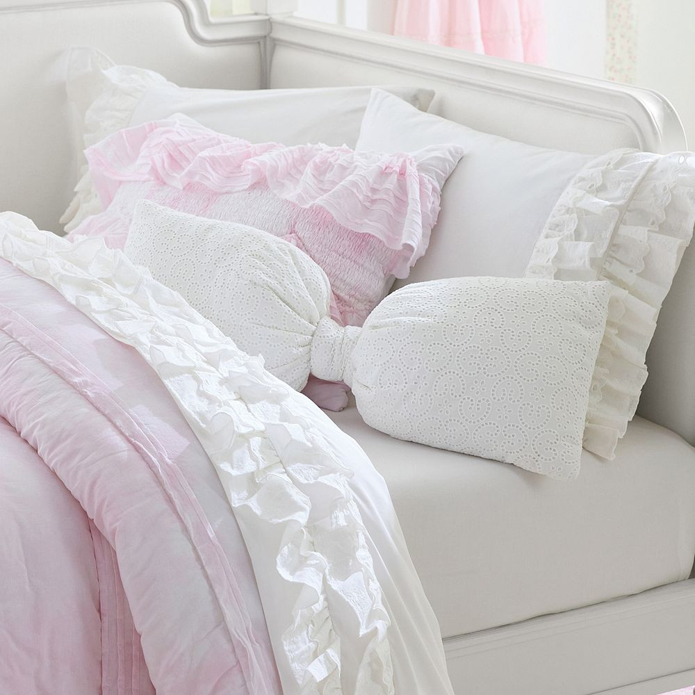 LoveShackFancy Eyelet Oversized Bow Pillow | Pottery Barn Teen