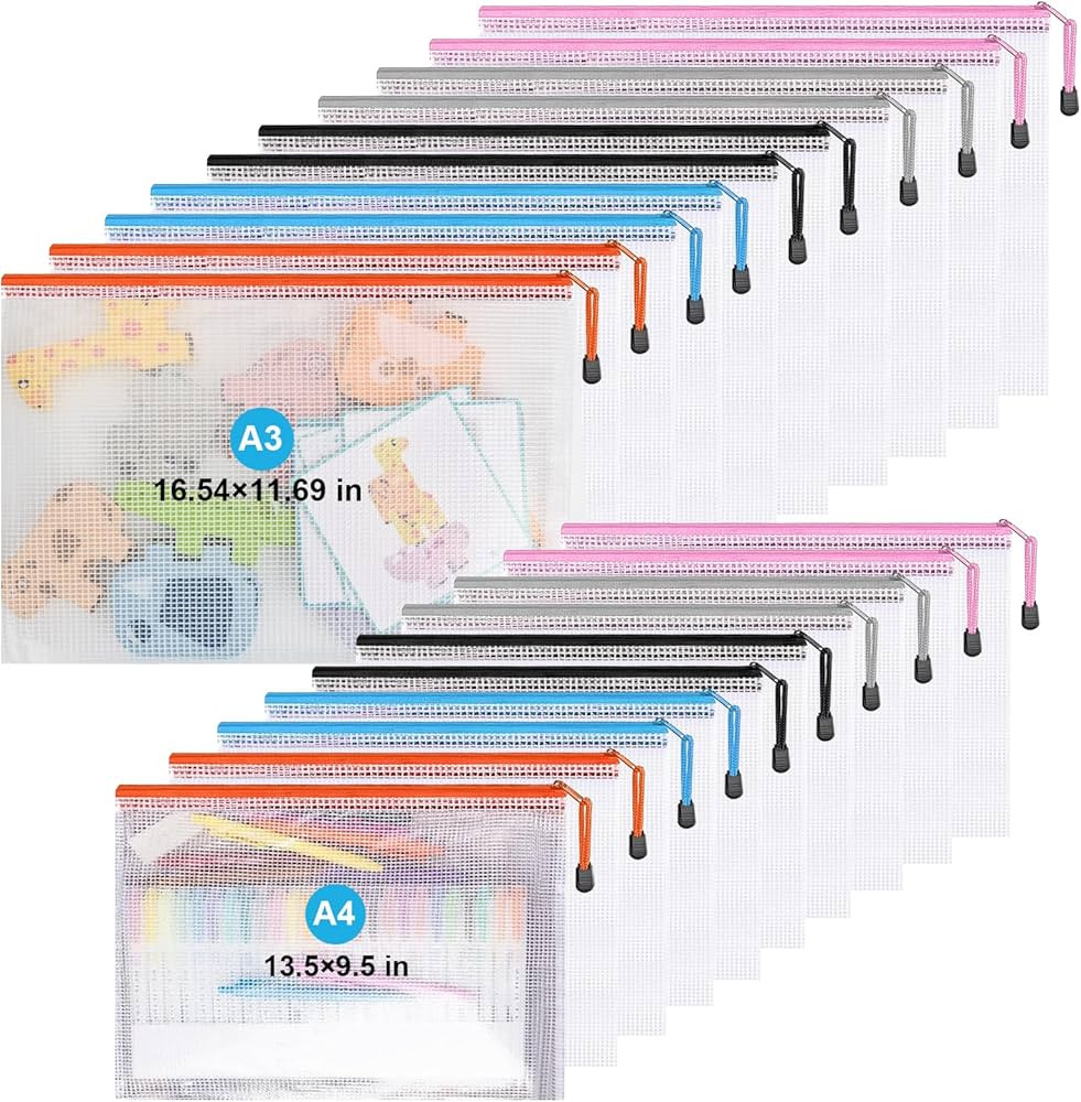 Mesh Zipper Pouch Bags,Zipper Pouches,Mesh Zipper Bags for Organizing,Storage Bags for Office Sup... | Amazon (US)