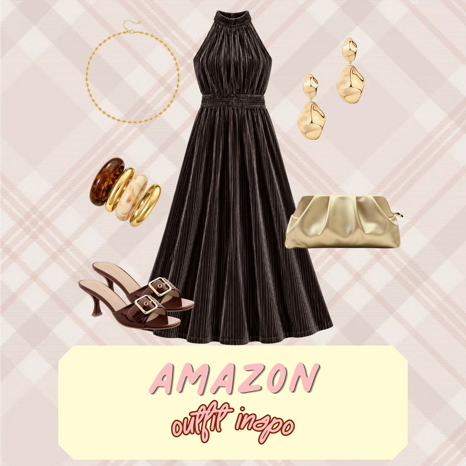 This brown pleated dress is such a pretty fall outfit idea! The gold accessories and neutral bag add the perfect finishing touches.

#LTKSeasonal #LTKdayinmylife #LTKgrwm