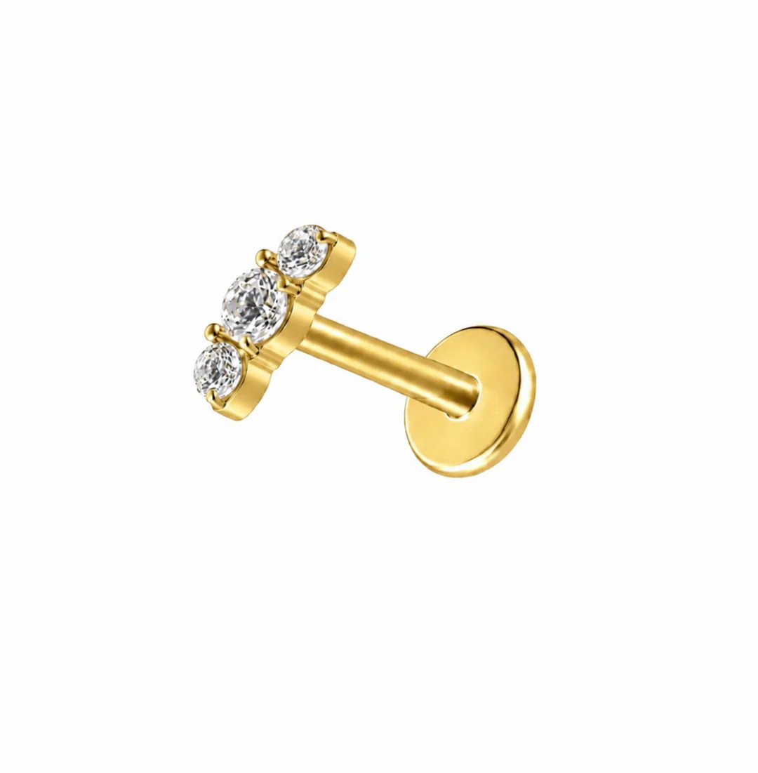 Celeste Trio Flat Back Stud | Pierced by Ash Design