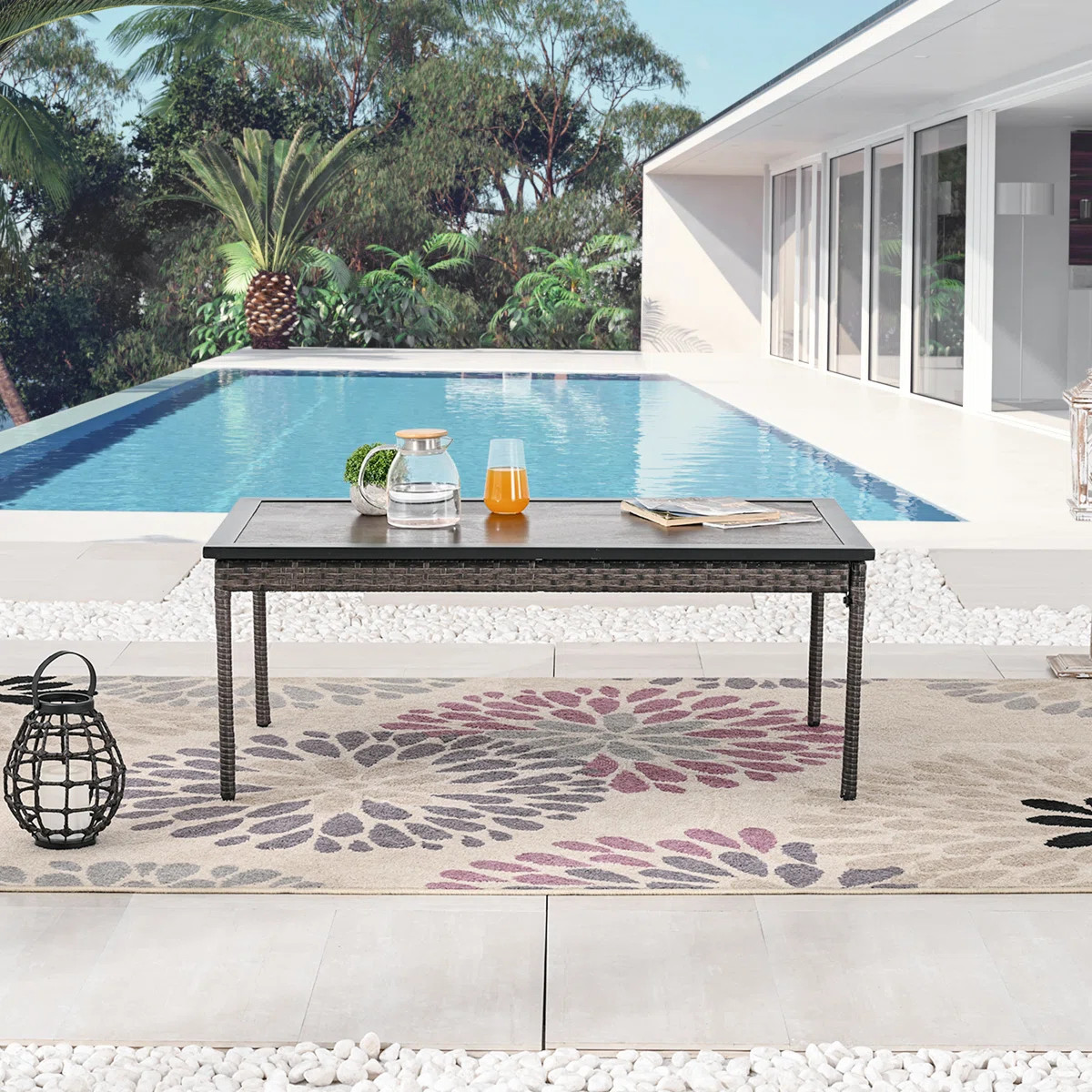 Aalaysia Rectangular Wicker Outdoor Coffee Table , 42.5'' in. W 24.8'' in. D | Wayfair North America