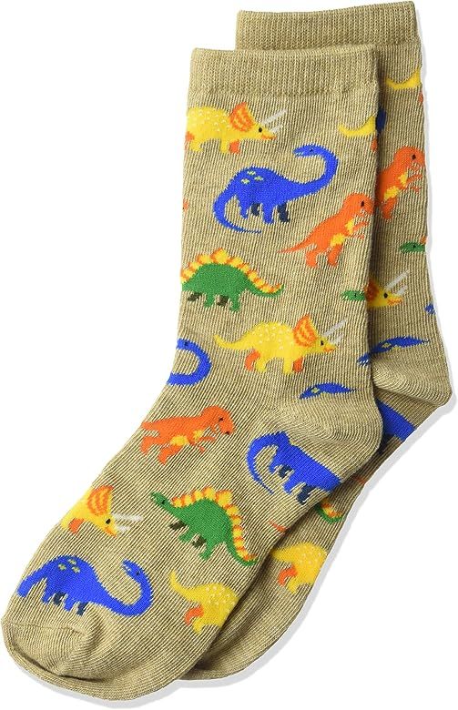 Amazon.com: Hot Sox Boys Big Conversation Starter Novelty Casual Crew Socks, Dinosaur (Hemp Heath... | Amazon (US)