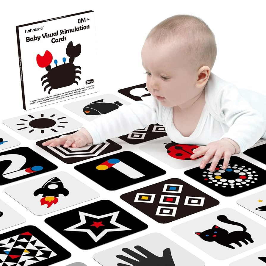 hahaland High Contrast Baby Flashcards - Black and White Infant Cards 0-6 Months Tummy Time 0-3-6... | Amazon (US)