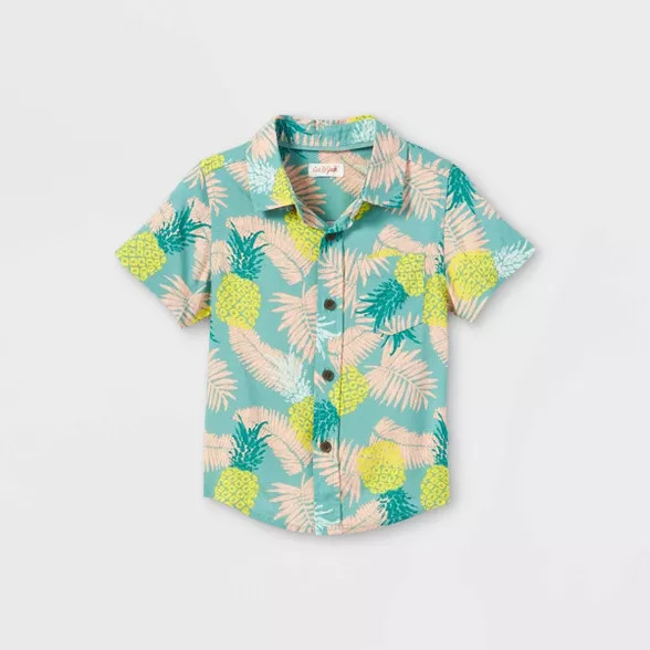 Toddler Boys' Challis Short Sleeve Button-Down Shirt - Cat & Jack™ | Target