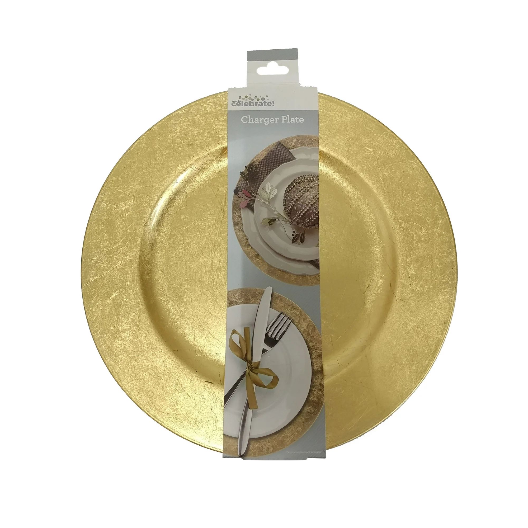 Way to Celebrate Gold 12" Round Charger Plate 1 Each - Walmart.com | Walmart (US)