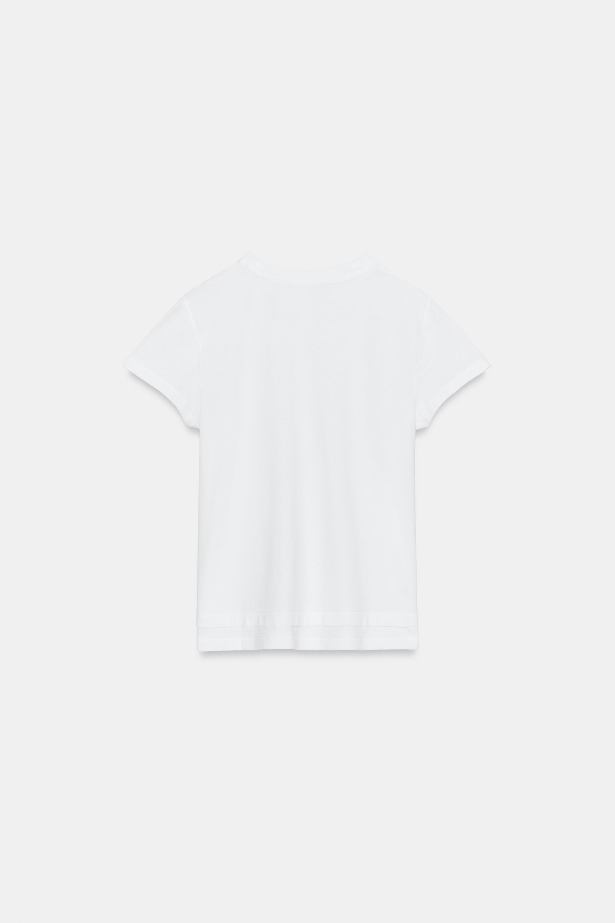 DOUBLE HEM SHORT SLEEVE T-SHIRT | Zara UK