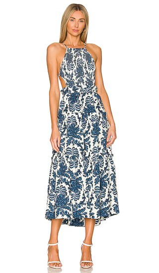 Diana Midi Dress in Indigo & Ivory | Revolve Clothing (Global)