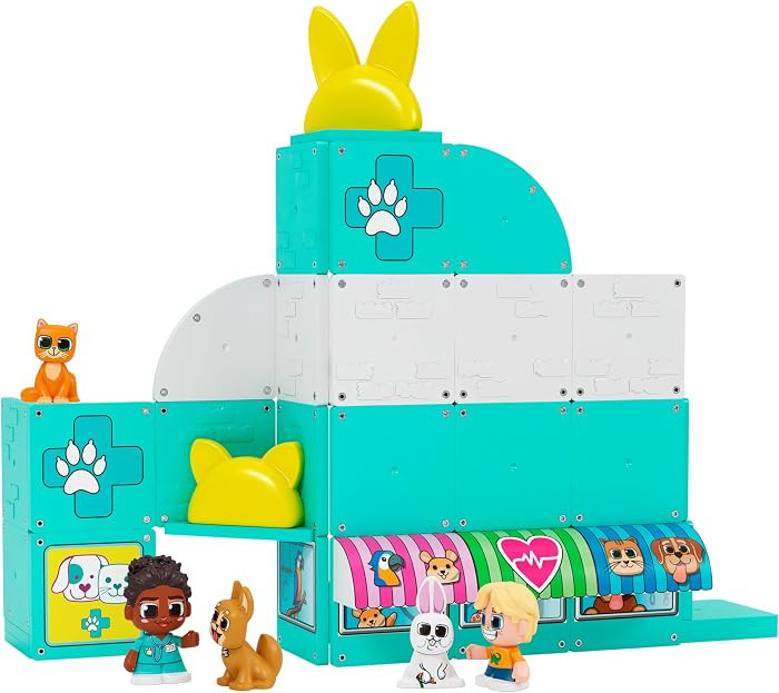 Tile Town Pet Vet Magnetic Tiles Set, 48 Piece Magnet Tiles for Kids with Sound and Lights, Innov... | Amazon (US)