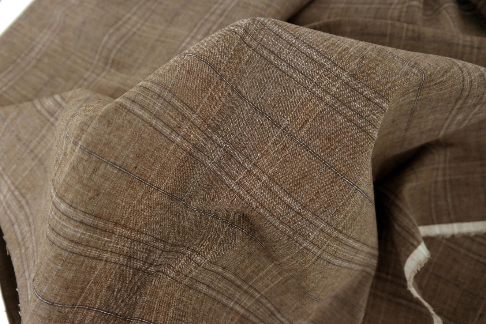 Linen Stretch Brown Plaid Fabric 7105 by the Yard - Etsy | Etsy (US)