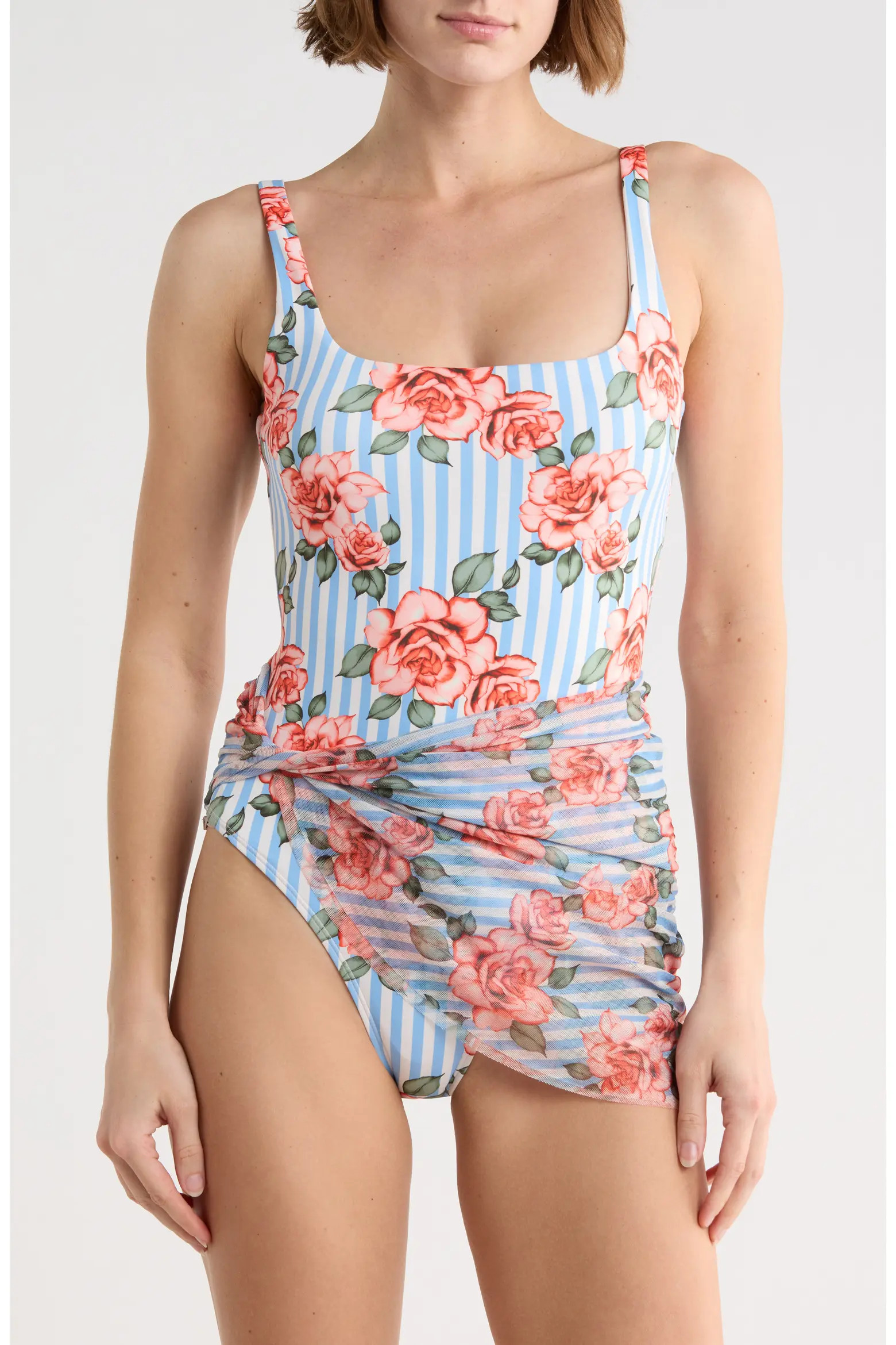 Mesh Overlay One-Piece Swimsuit (Women) | Nordstromrack | Nordstrom Rack