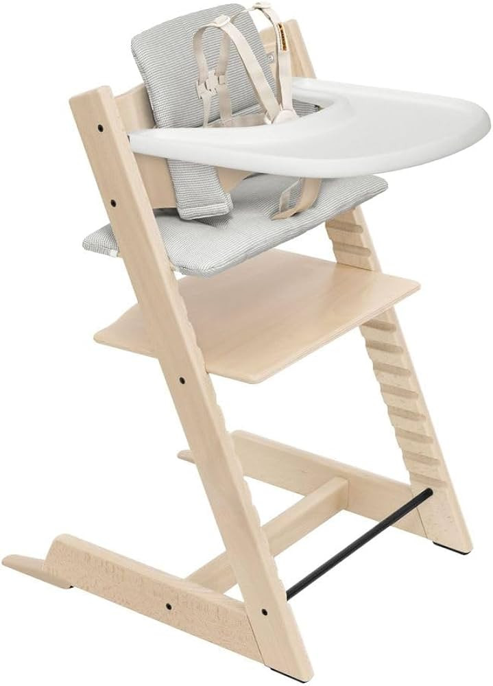 Stokke Tripp Trapp High Chair with Tray and Cushion, Natural/Nordic Grey | Amazon (US)