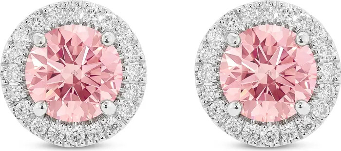 2-Carat Lab Grown Diamond Halo Stud Earrings | Nordstrom