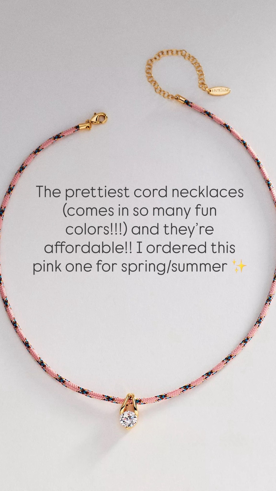 The prettiest cord necklaces (comes in so many fun colors!!!) and they’re affordable!! I ordered this pink one for spring/summer ✨

#LTKootd #LTKSeasonal #LTKBeauty