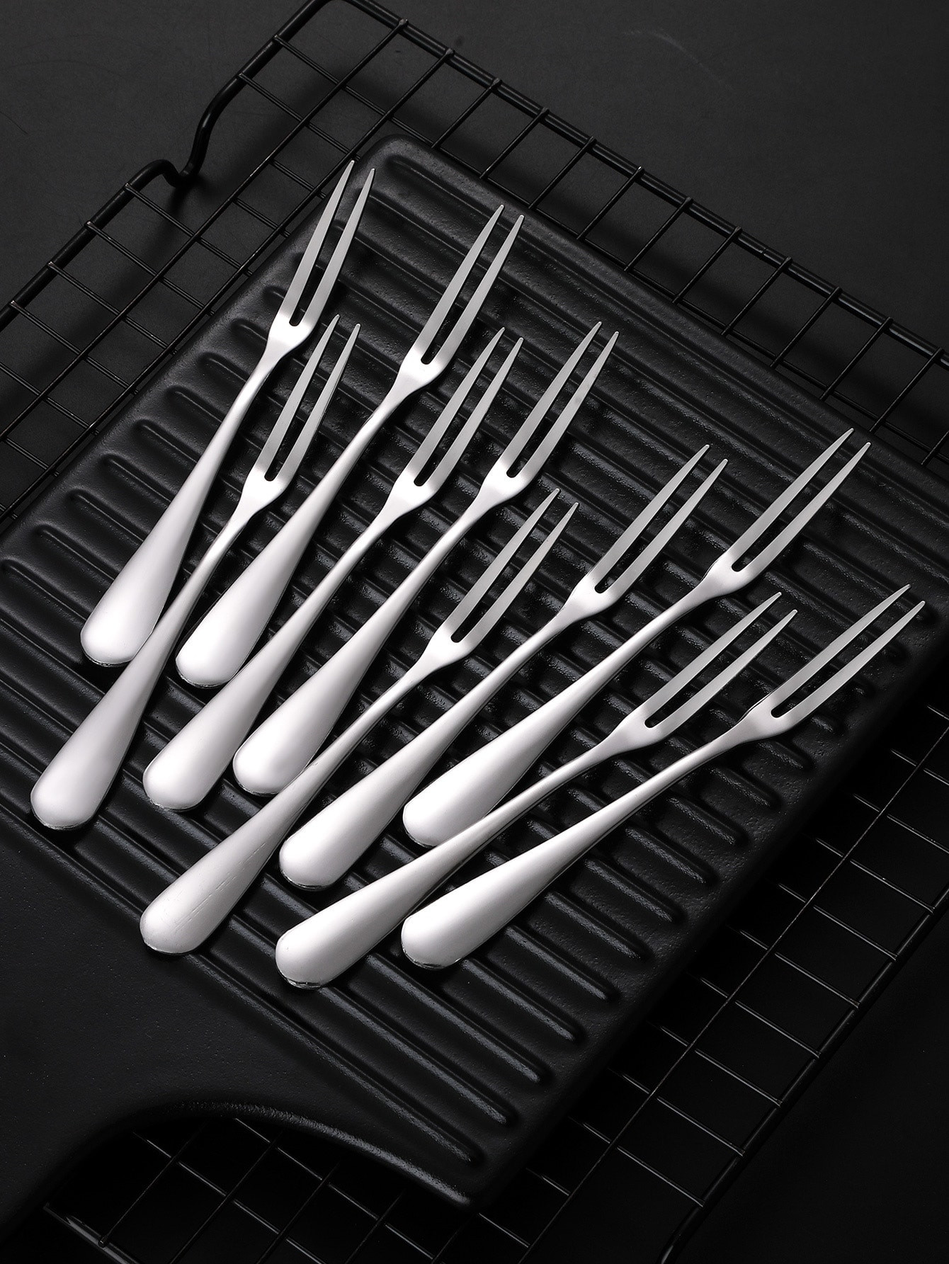 10 peças de garfo de frutas em aço inoxidável | SHEIN