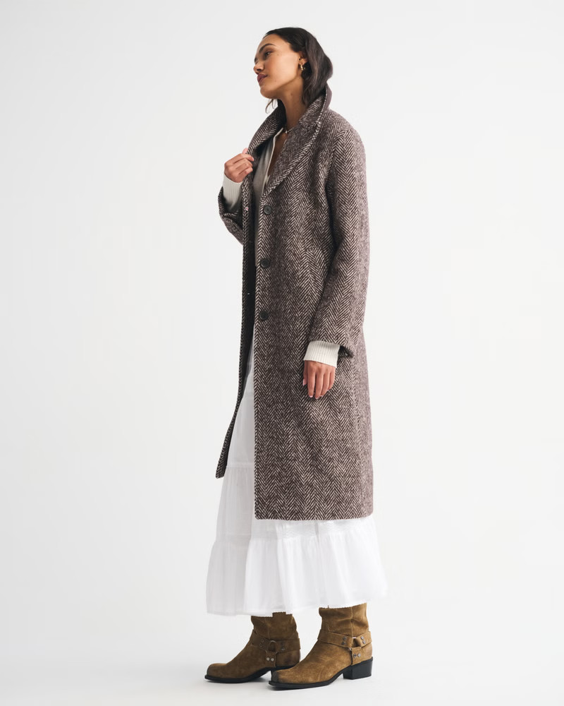 Wool-Blend Tailored Topcoat | Abercrombie & Fitch (US)