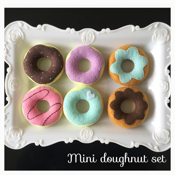 Etsy Pretend Felt food Birthday gift Mini doughnut set (6pc) | Etsy (US)