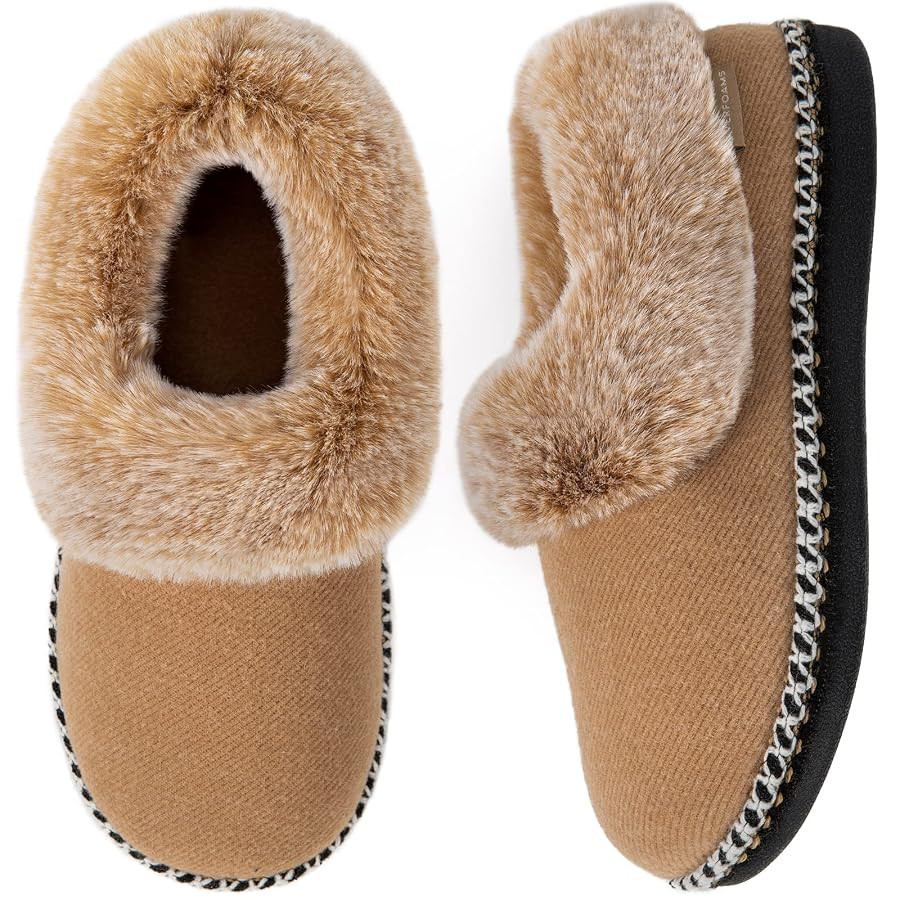 EverFoams Women's Bootie Slippers Warm Soft Comfy Memory Foam Non-slip Indoor House Shoes with Fl... | Amazon (US)