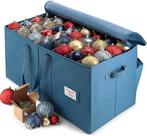 Large Christmas Ornament Storage Box With Adjustable Dividers - Ornament Storage Container For 12... | Amazon (US)