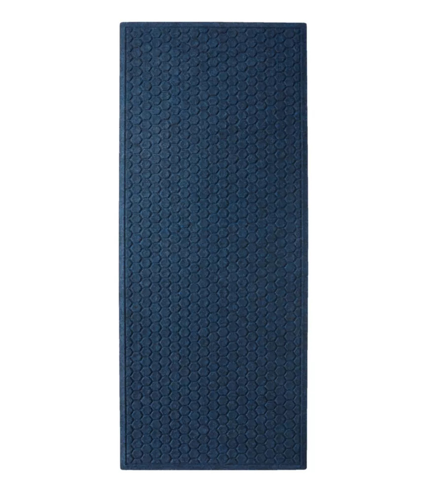 Washable Waterhog Runner, Honeycomb Dark Blue Medium, Recycled Polyester/Rubber L. L.Bean | L.L. Bean