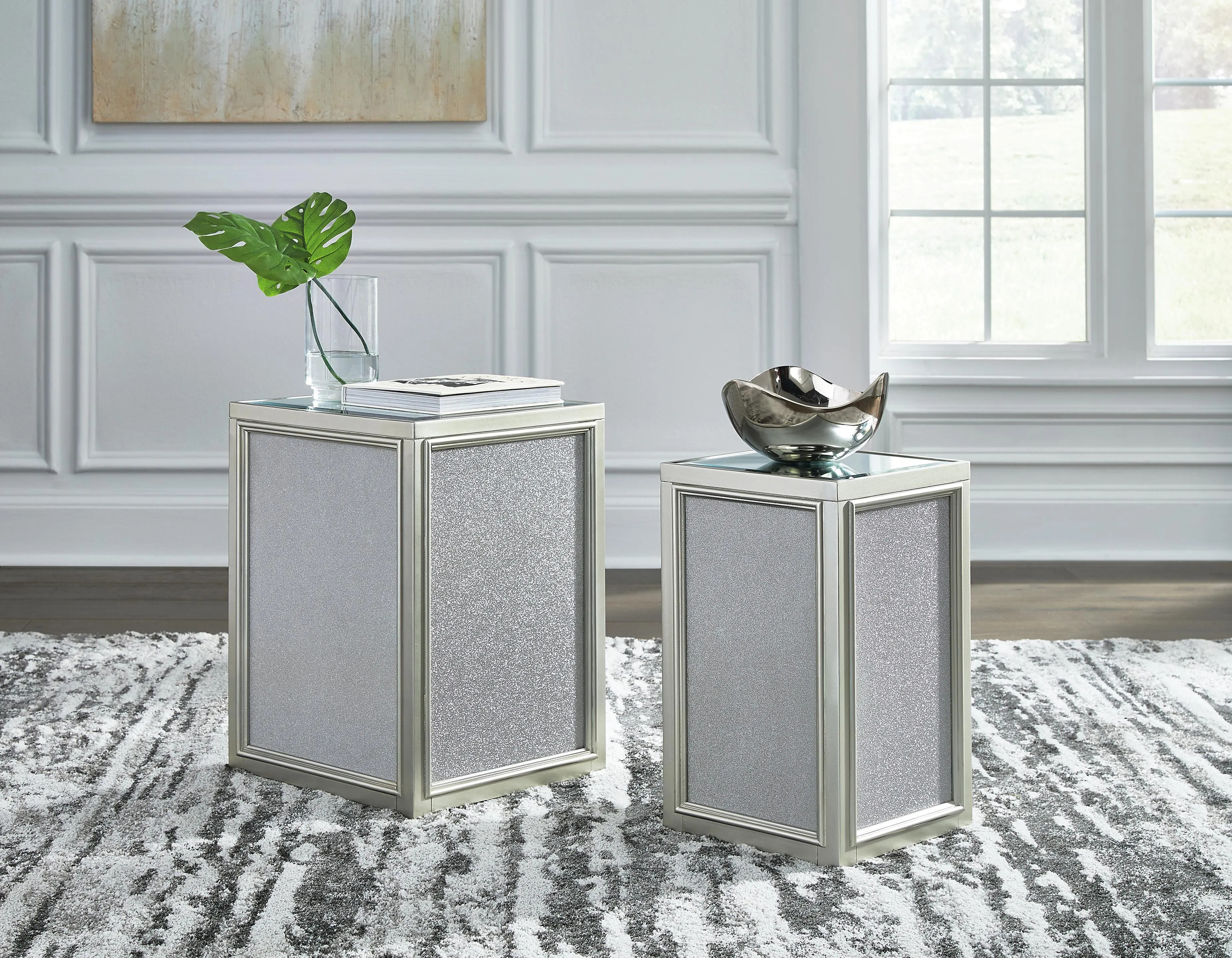Traleena Nesting End Table (Set of 2), Silver Finish | Ashley