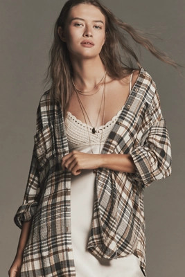 The Hadley Relaxed Plaid Buttondown Shirt by Pilcro​ | Anthropologie (US)